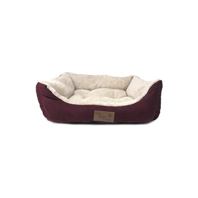 IT'S BED TIME Medium Red Rectangle Plush Dozer Dog Bed
