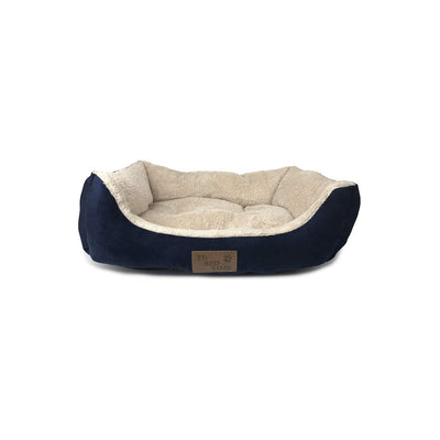 IT'S BED TIME Plush Dozer Rectangle Blue Dog Bed - Medium