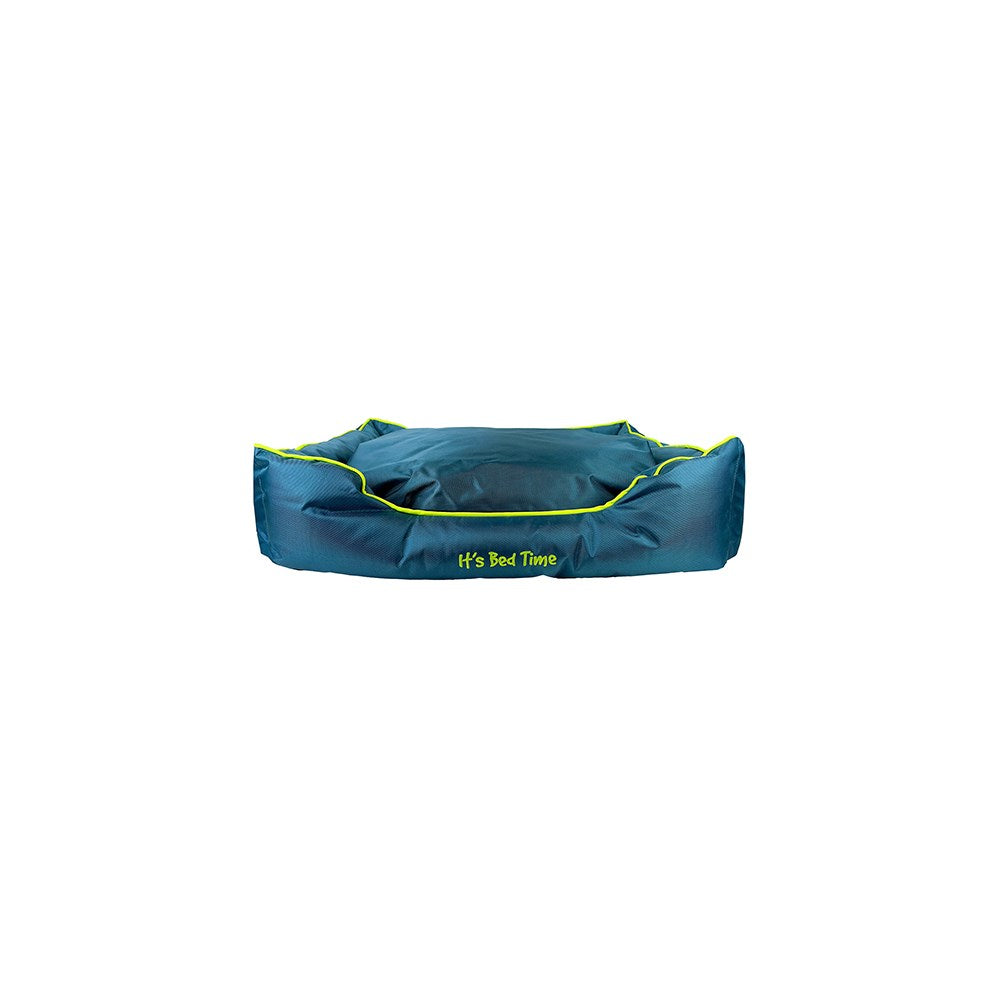 IT'S BED TIME Medium Navy Green Ecofill Lounge Dog Bed