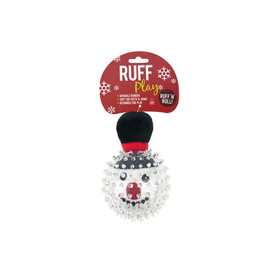 RUFF PLAY Christmas Plush Snowman Ball Dog Toy