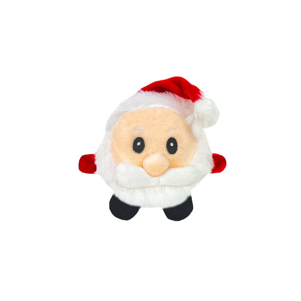 RUFF PLAY Squeaky Christmas Plush Santa Ball Dog Toy