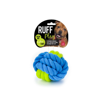 RUFF PLAY Foam with Rope Ball Dog Toy