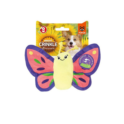 FOFOS Butterfly 2 In 1 Crinkle Reversible Dog Toy