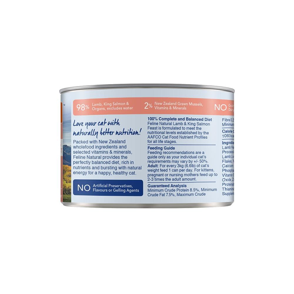FELINE NATURAL Lamb and Salmon Grain Free Cat Food 170g (canned)