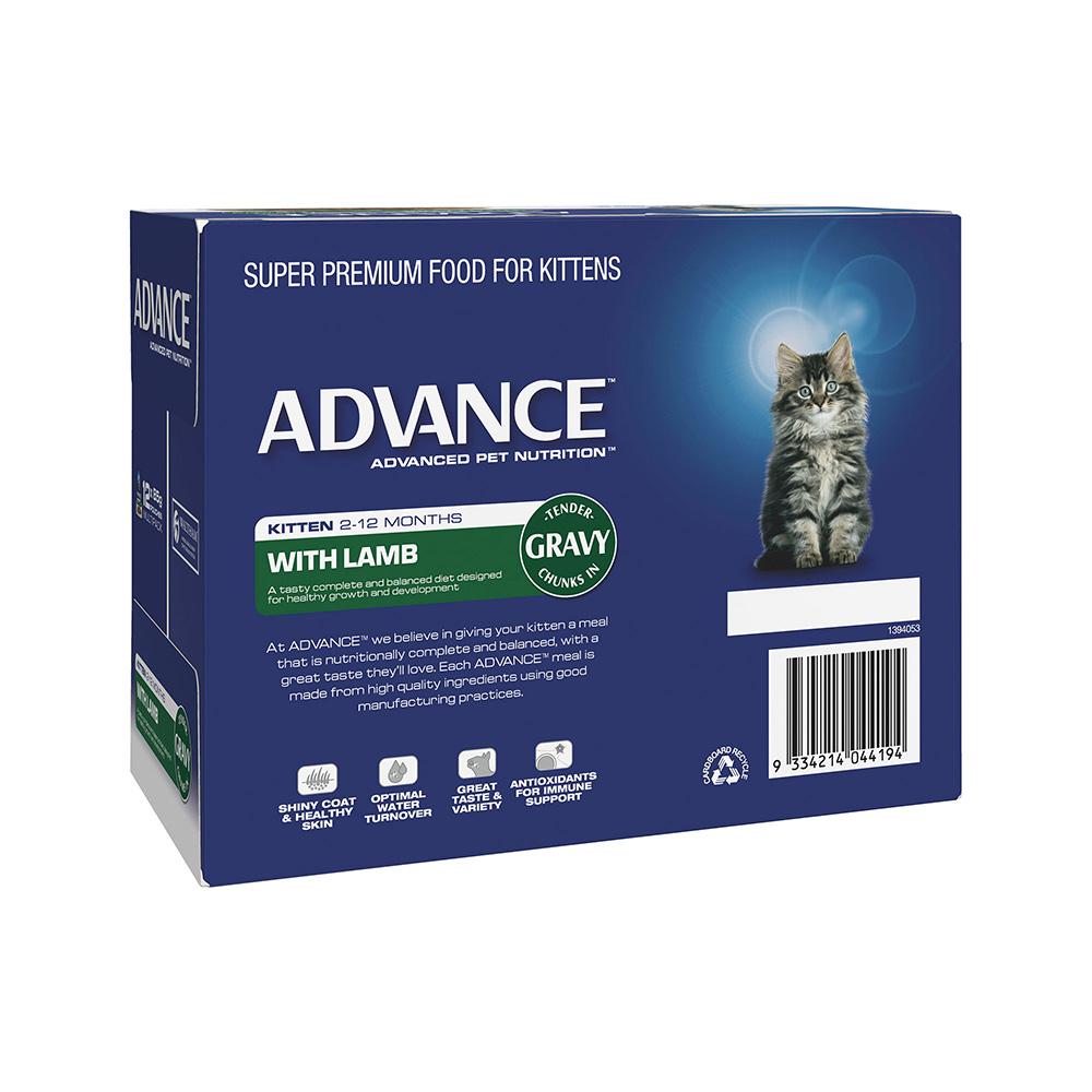 ADVANCE Lamb Gravy Cat Food for Kittens 12x85g