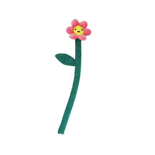 Pink Flower Dog Squeaky Teaser Toy
