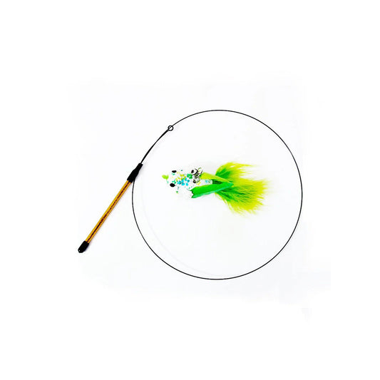 Simulation Feather Steel Wire Cat Teaser Wand Green-tailed Bird