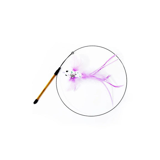 Simulation Feather Steel Wire Cat Teaser Wand Purple-tailed Bird