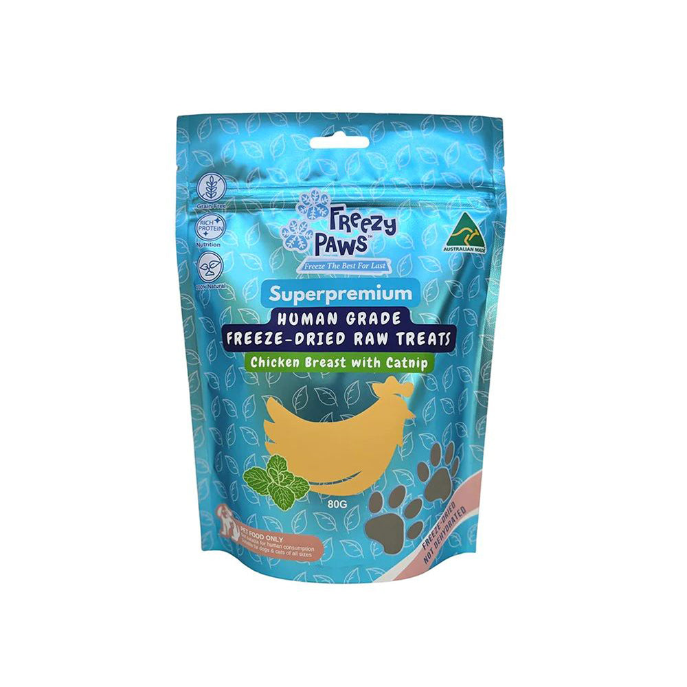 FREEZY PAWS Chicken Breast With Catnip Training Treats 80g