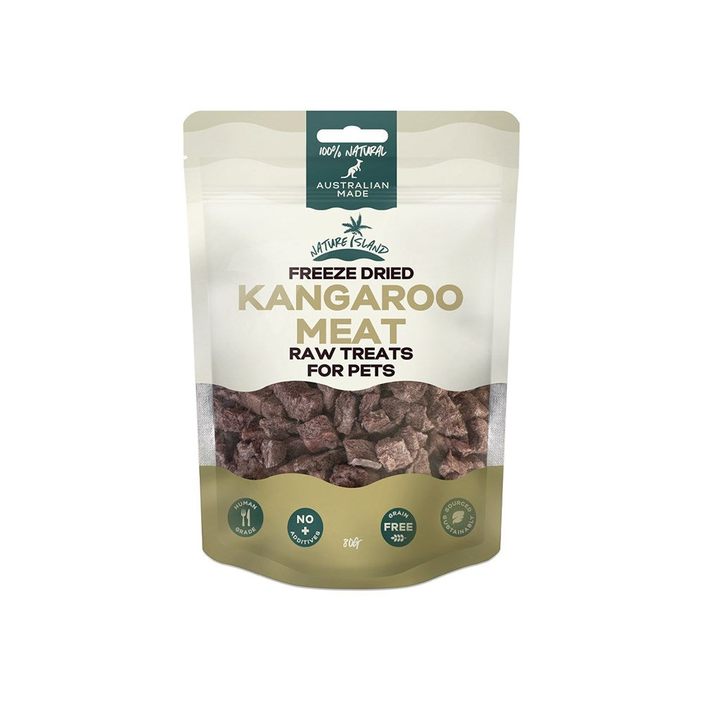 NATURE ISLAND Freeze Dried Kangaroo Meat Raw Pet Treats 80g