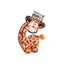FOFOS Safari Line Giraffe Plush Squeaky Dog Toy