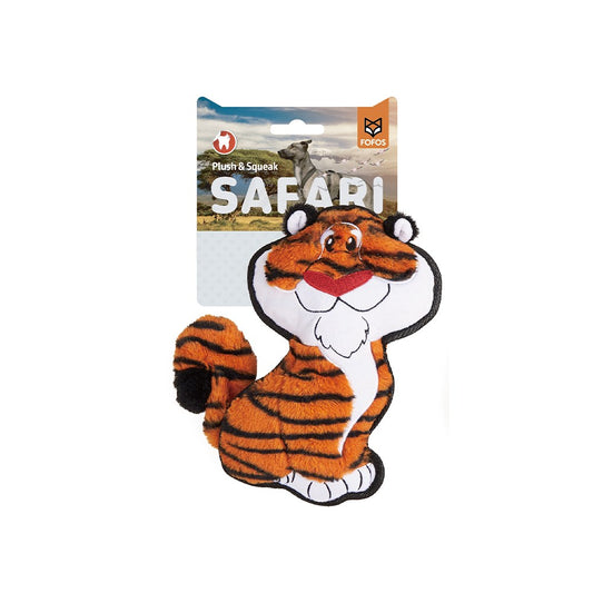 FOFOS Safari Line Tiger Plush Squeaky Dog Toy