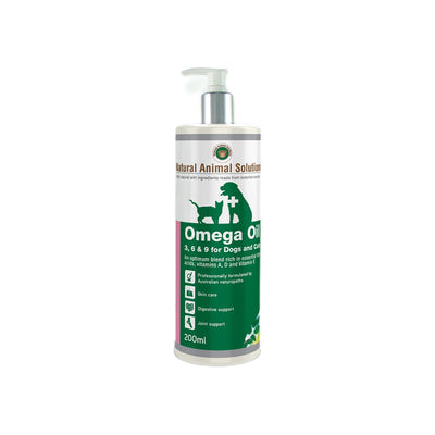 NATURAL ANIMAL SOLUTIONS Omega 3 6 & 9 Oil For Dogs & Cats 200ml