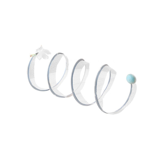 Blue Ball S-Shaped Collapsible Cat Tunnel Toy