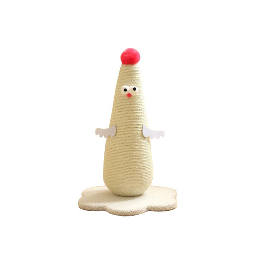 White Large Chicken Vertical Sisal Cat Scratching Post