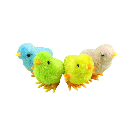 Plush Wind-up Chick Cat Toy 1pc - Random Color