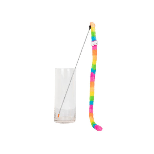 Deep-Colored Plush Rainbow Snake Cat Teaser