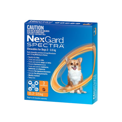 NEXGARD SPECTRA Dog Fleas & Ticks Management Chewables 3 pcs (2 - 3.5kg)