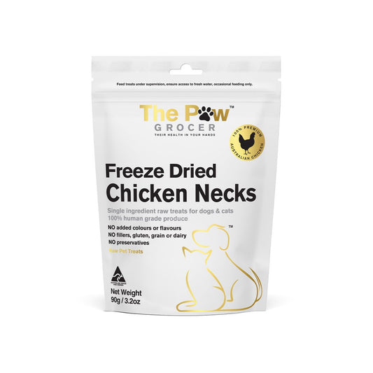 THE PAW GROCER Freeze Dried Chicken Necks Dog & Cat Treats 90g