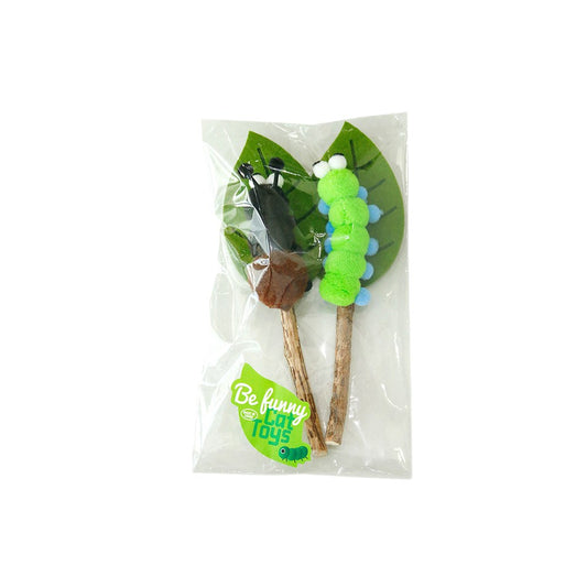 Green Caterpillar Ant Set Wooden Knot Molar Stick