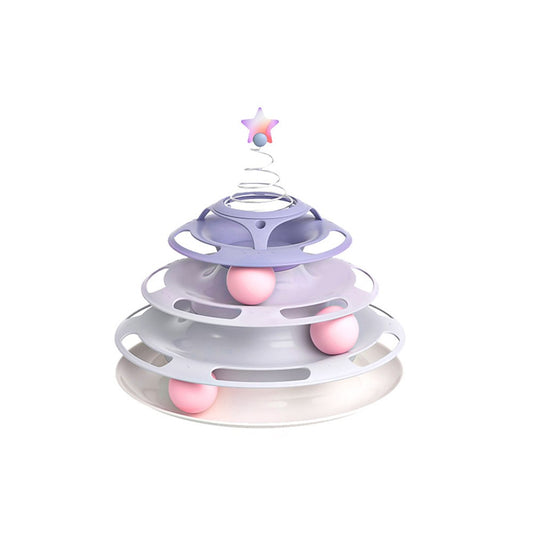 KARA PET Cat Turntable Toy With Balls - Light Purple