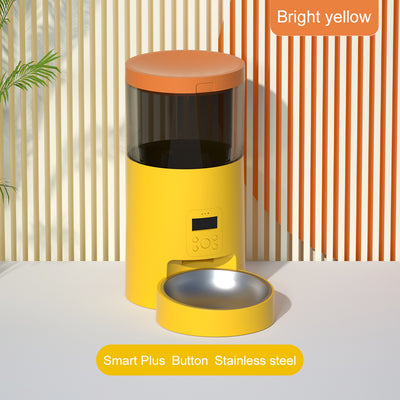 PAKEWAY Yellow Smart Plus Button Version Automatic Pet Feeder 6L