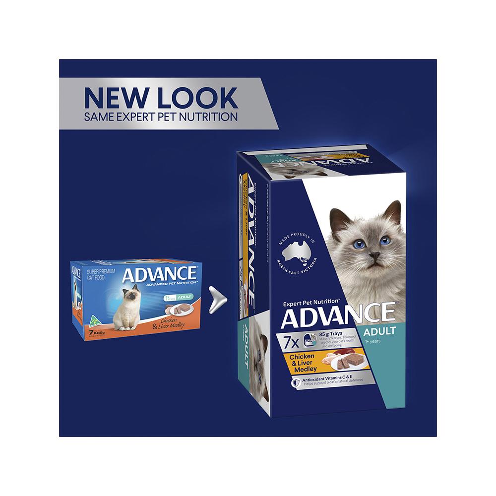 ADVANCE Chicken & Liver Medley Cat Food for Adult Cats 7x85g