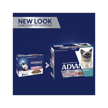 ADVANCE Ocean Fish Jelly Cat Food for Adult Cats 12x85g