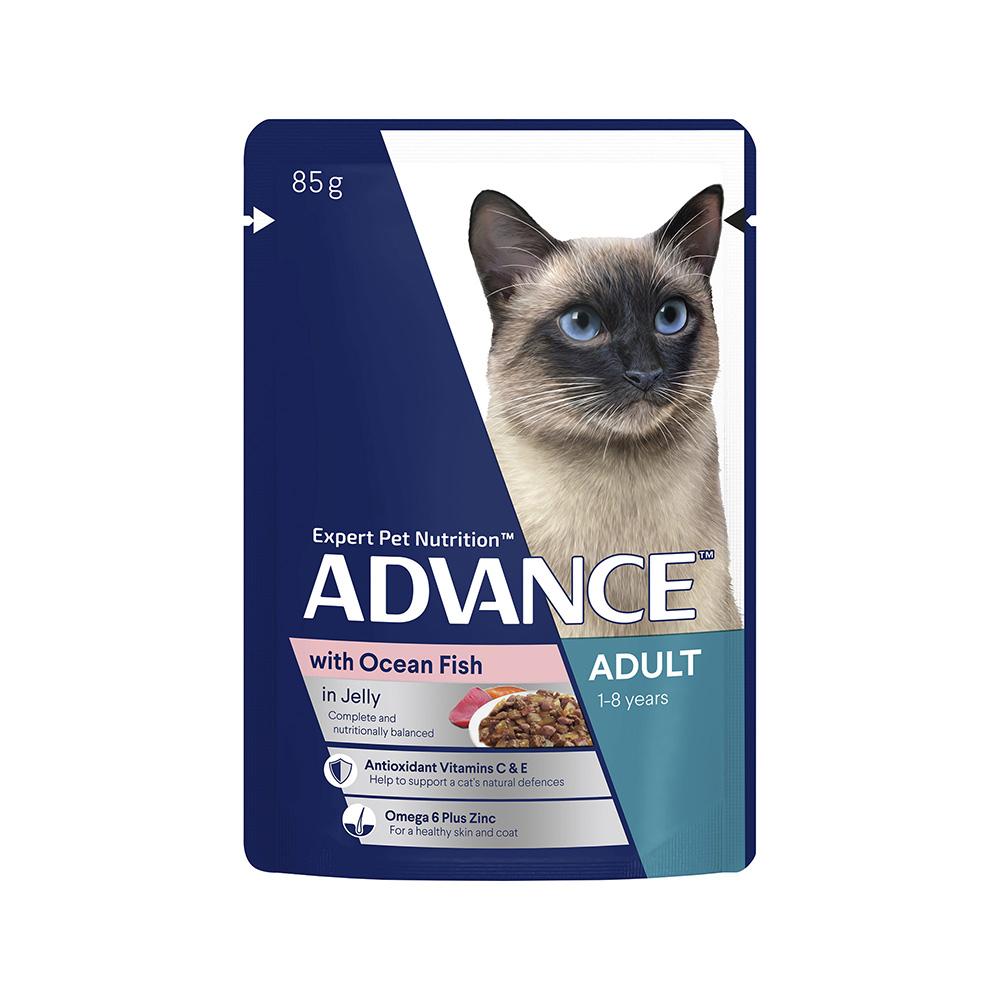 ADVANCE Ocean Fish Jelly Cat Food for Adult Cats 12x85g