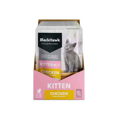 BLACK HAWK Original Chicken in Gravy Kitten Wet Cat Food 85g x 12