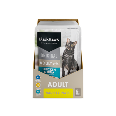 BLACK HAWK Original Variety Pack Adult Wet Cat Food 85g x 12