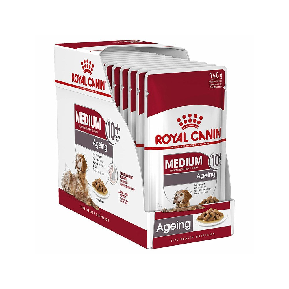 【Expiry-13/03/2024】ROYAL CANIN Medium Ageing 10+ Dog Wet Food 10x140g
