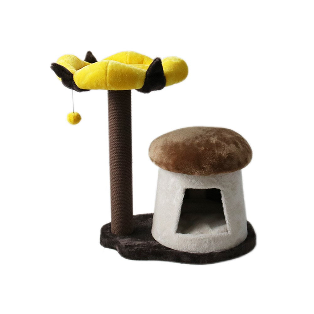 CATIO Mushroom Cat House with Enchanted Flower Cat Scratching Tree