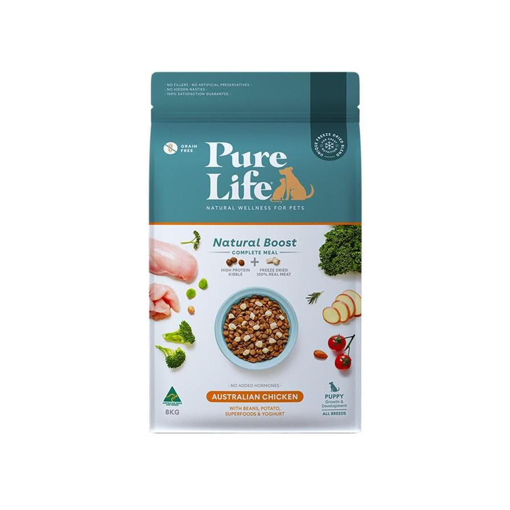 PURE LIFE Natural Boost Chicken Grain Free Dog Food for Puppies 8kg