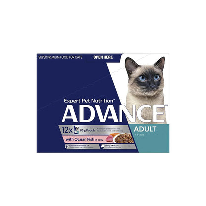 ADVANCE Ocean Fish Jelly Cat Food for Adult Cats 12x85g
