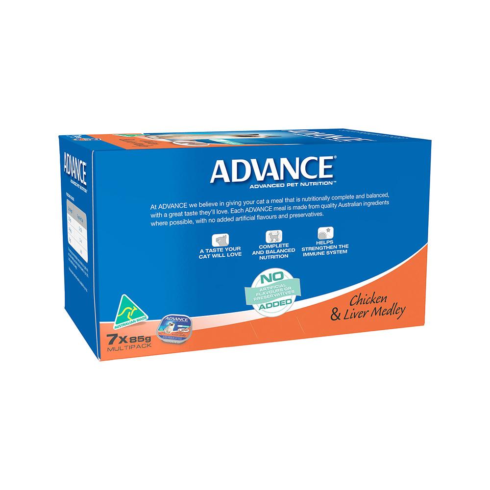 ADVANCE Chicken & Liver Medley Cat Food for Adult Cats 7x85g