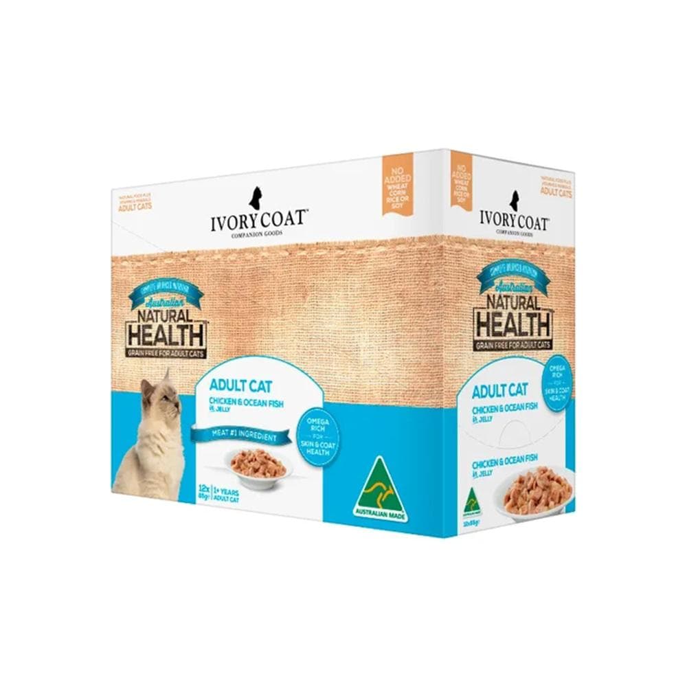 IVORY COAT Grain Free Chicken & Ocean Fish Jelly Adult Wet Cat Food 85g x 12