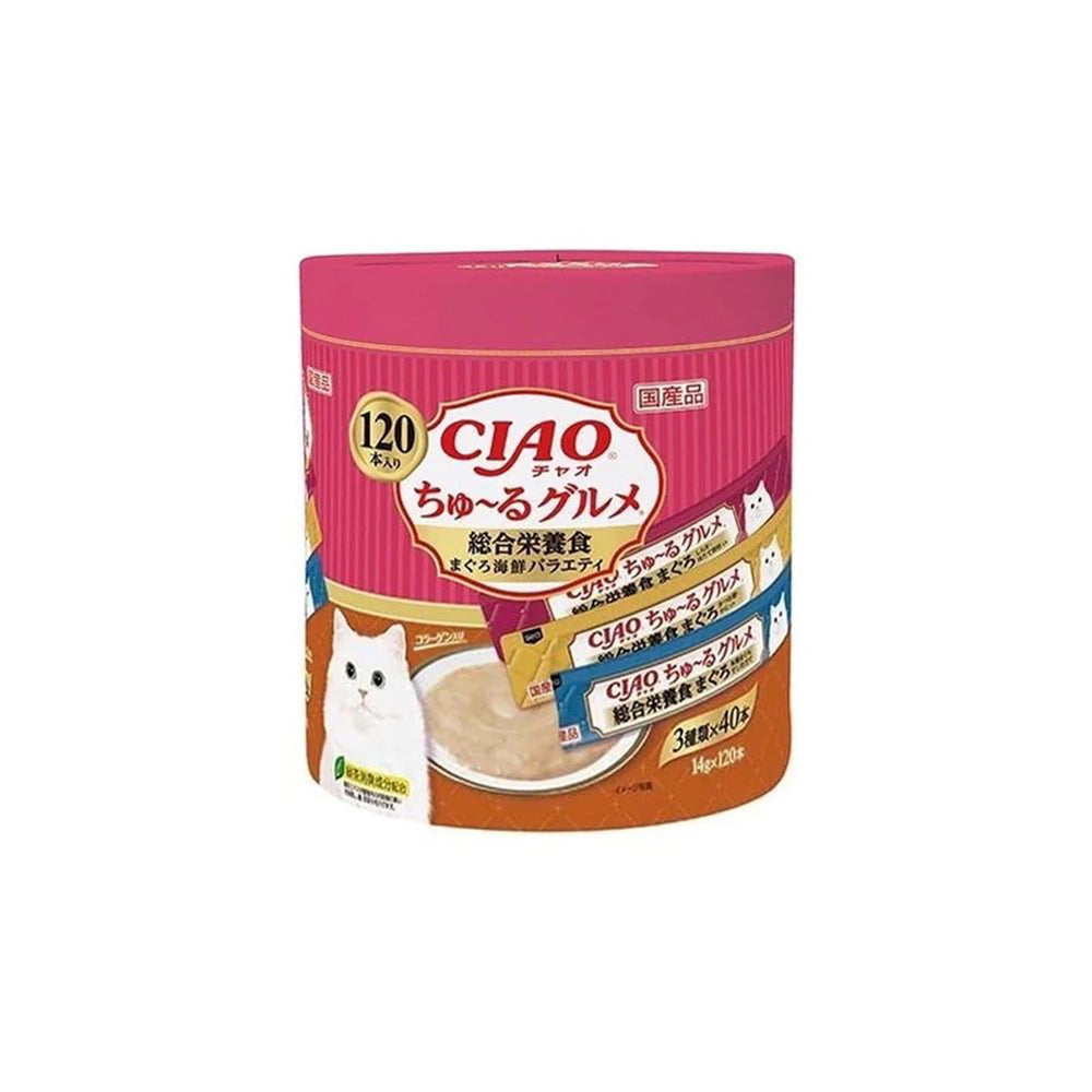 CIAO Churu Complete Nutrition Meal Tuna Variety Wet Cat Treats 120x14g
