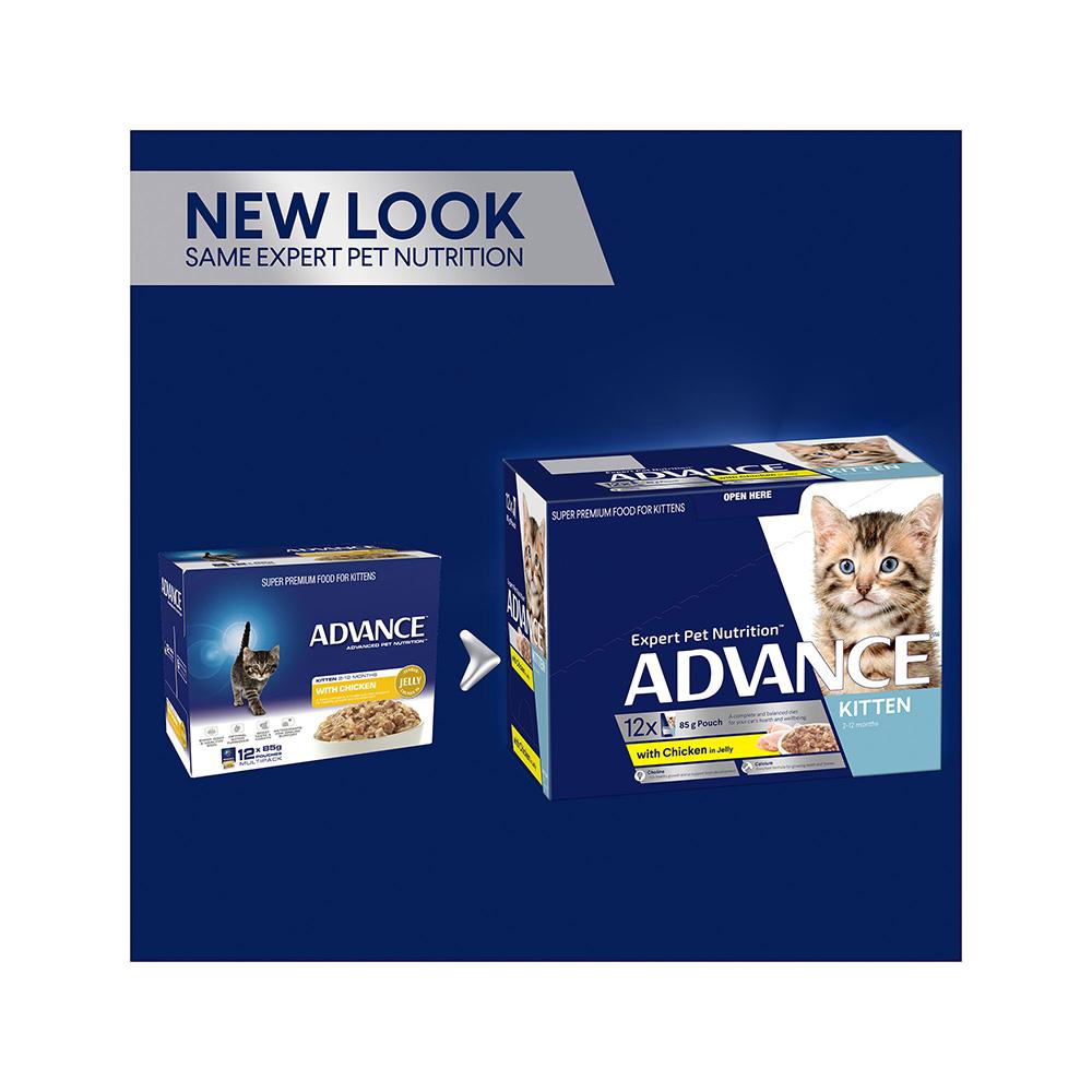 ADVANCE Chicken Jelly Cat Food for Kittens 12x85g