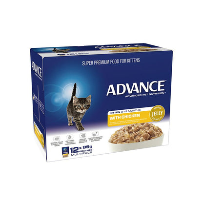 ADVANCE Chicken Jelly Cat Food for Kittens 12x85g