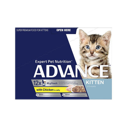 ADVANCE Chicken Jelly Cat Food for Kittens 12x85g