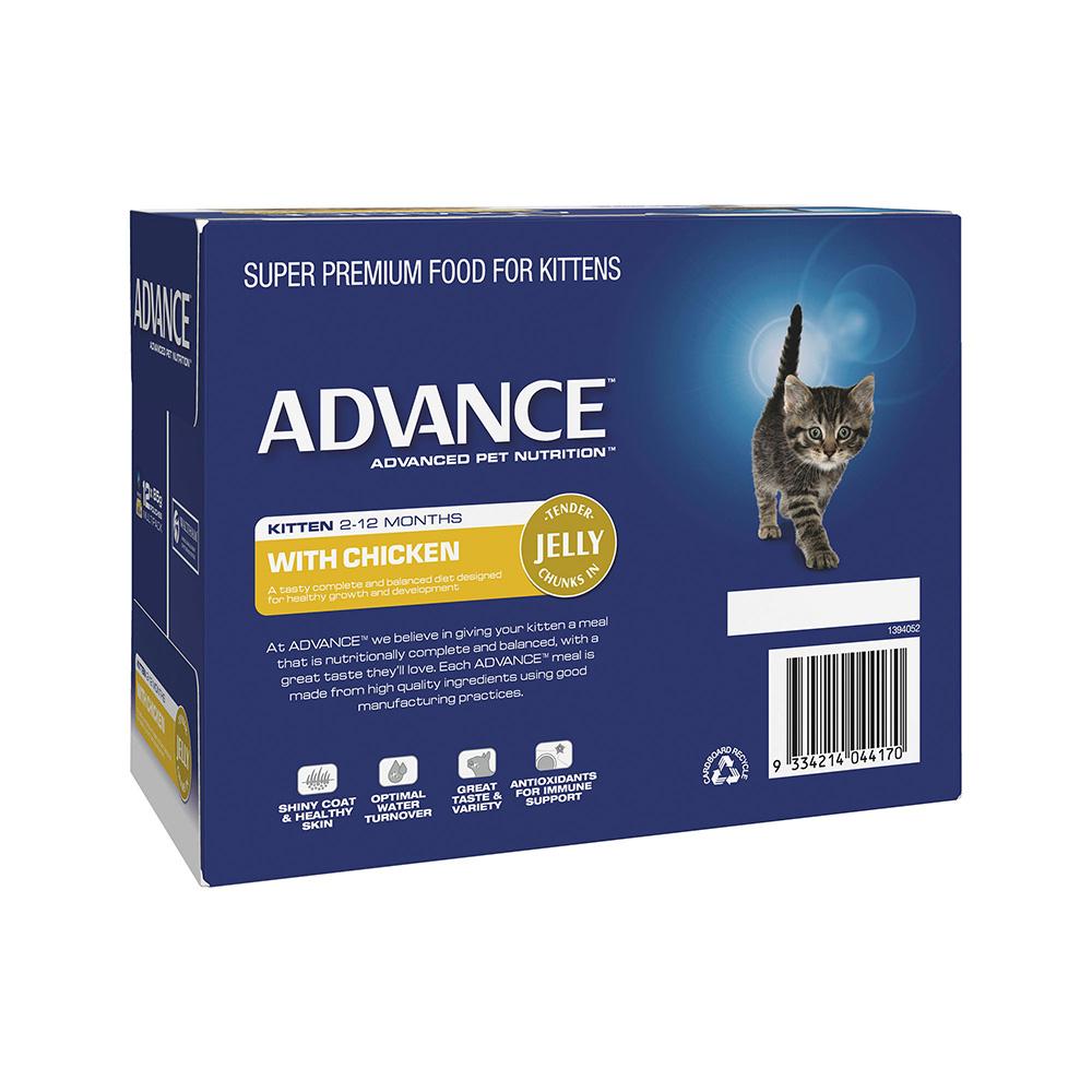 ADVANCE Chicken Jelly Cat Food for Kittens 12x85g