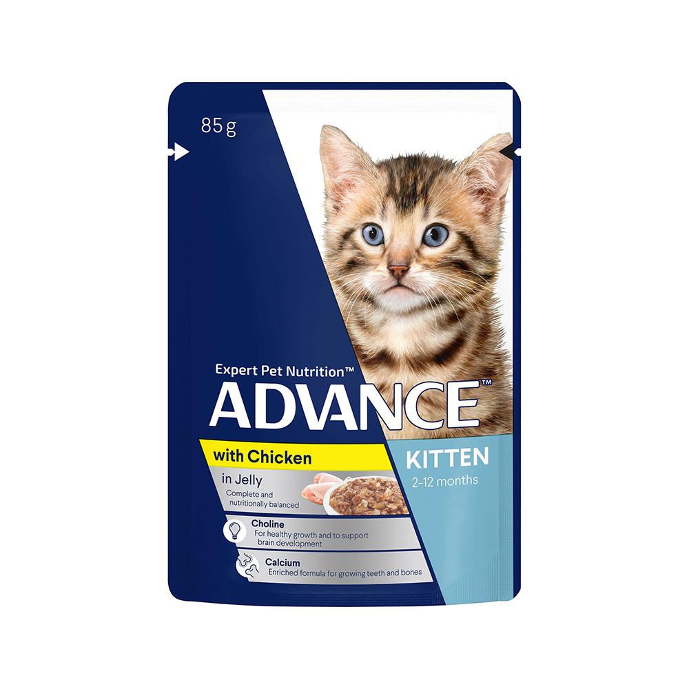 ADVANCE Chicken Jelly Cat Food for Kittens 12x85g