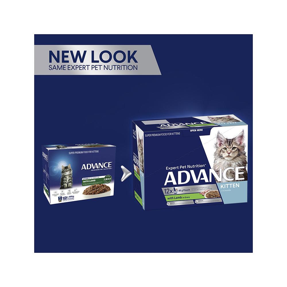 ADVANCE Lamb Gravy Cat Food for Kittens 12x85g