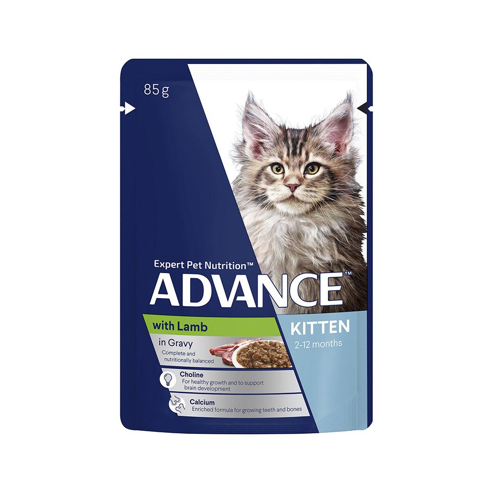 ADVANCE Lamb Gravy Cat Food for Kittens 12x85g