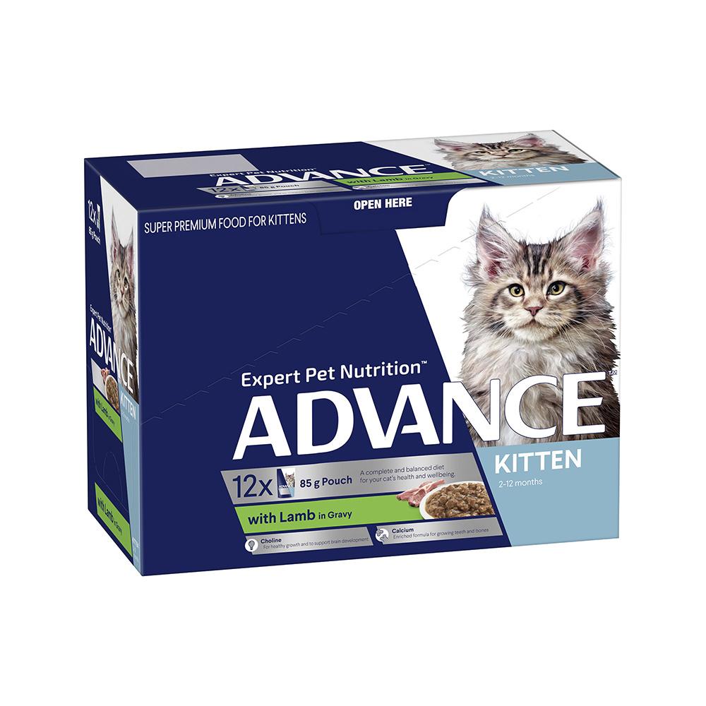 ADVANCE Lamb Gravy Cat Food for Kittens 12x85g