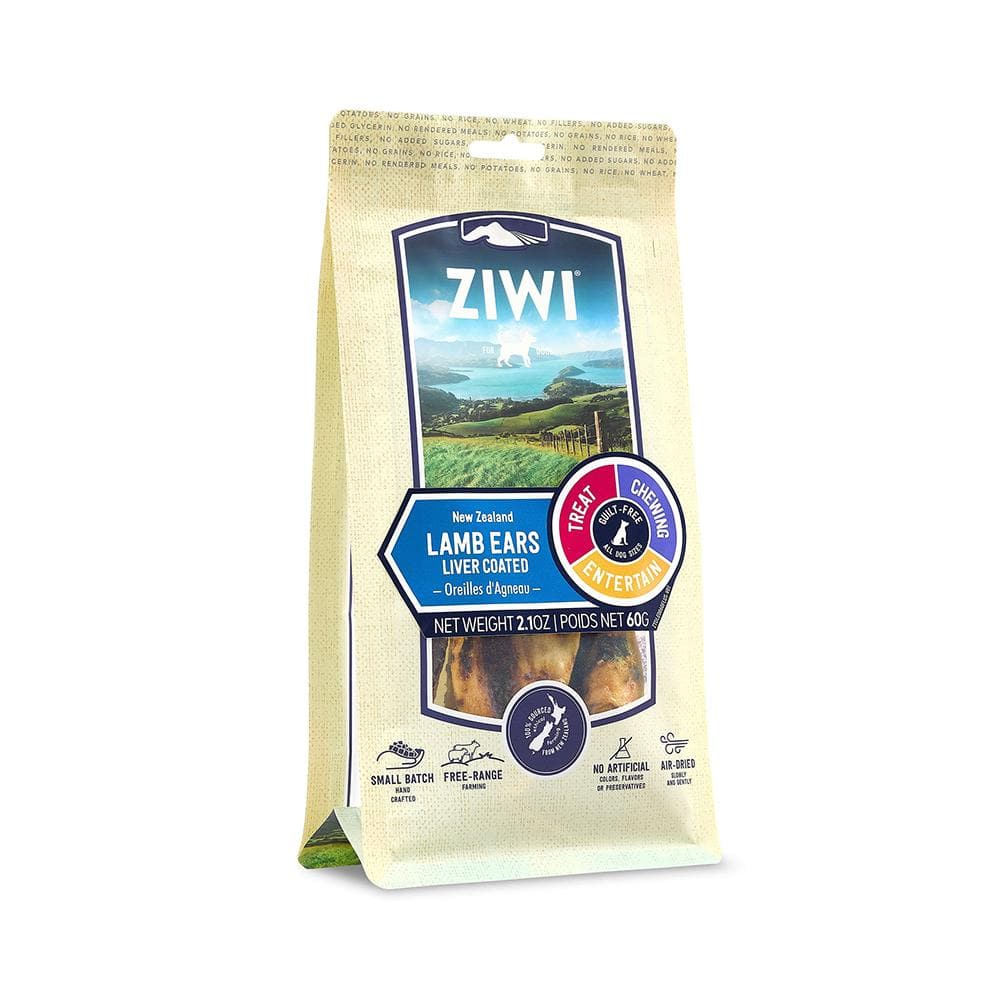 ZIWI Liver Coated Lamb Ears Oral Chew Dog Dental Treats 60g