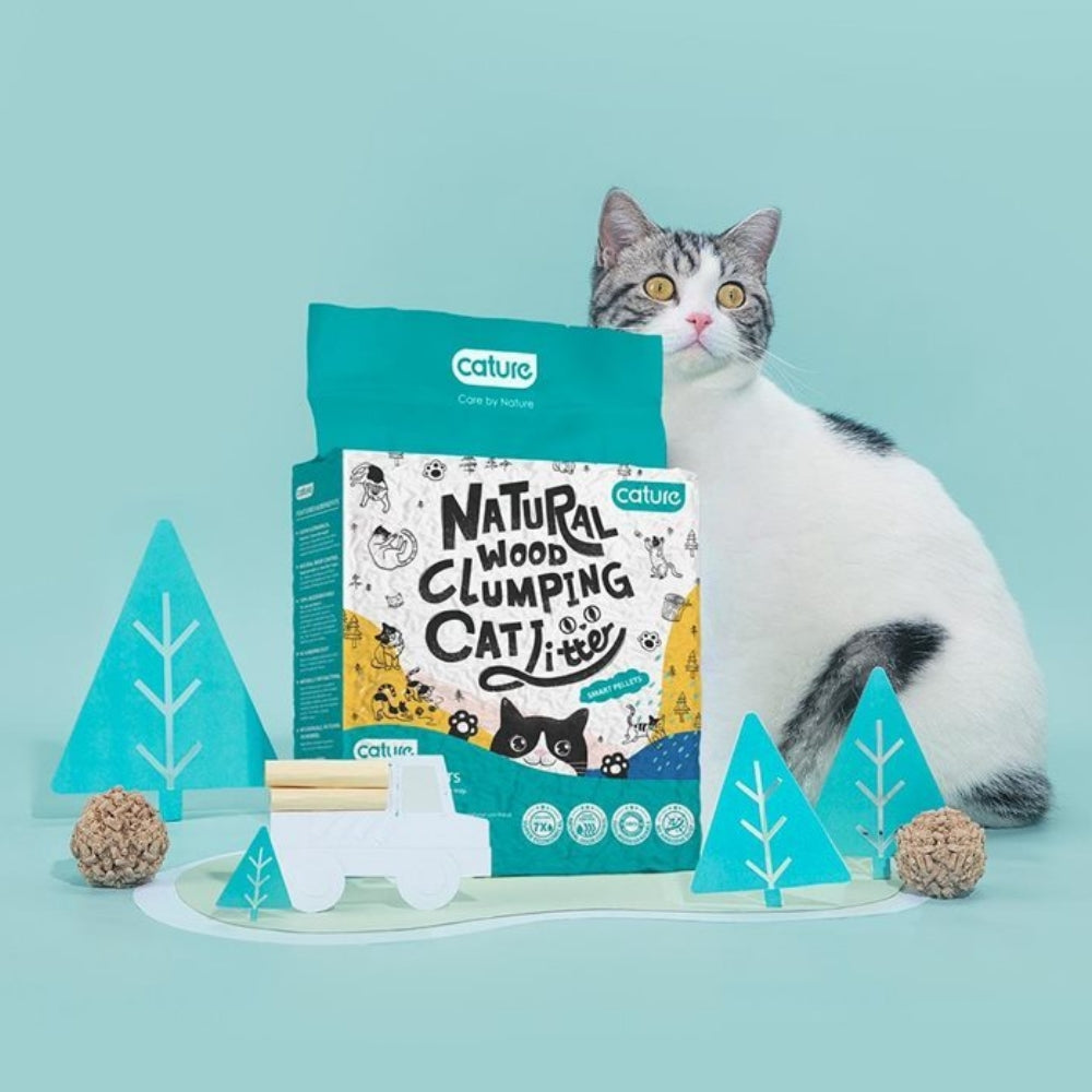 CATURE Smart Pellets Natural Wood Clumping Bagged Cat Litter 2.4kg
