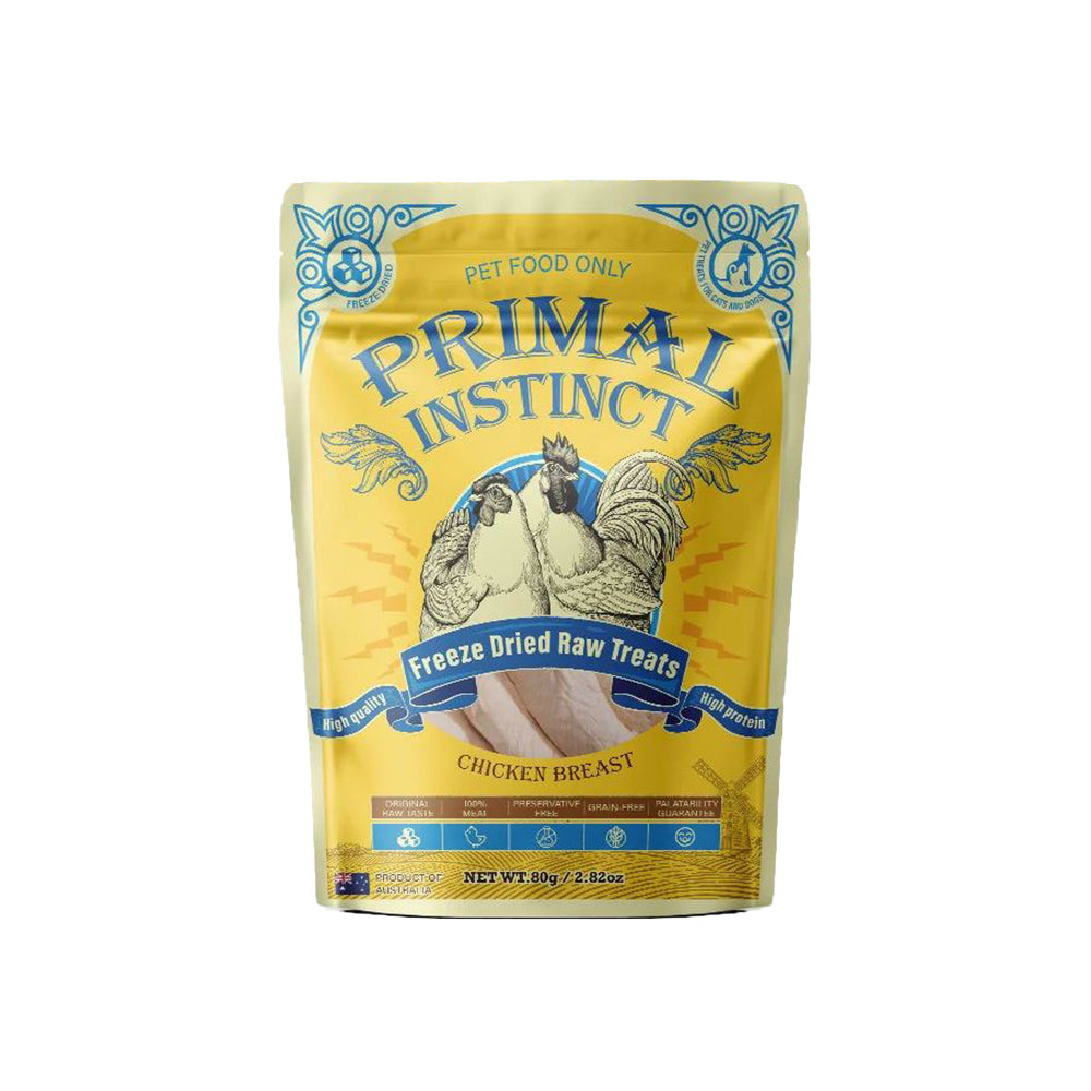 PRIMAL INSTINCT Freeze Dried Pet Treat Chicken Breast 80g
