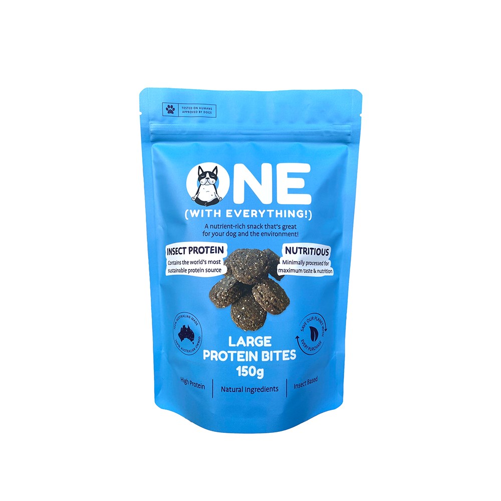 One with Everything Large Protein Bites 150g Dog Treat Petso Au